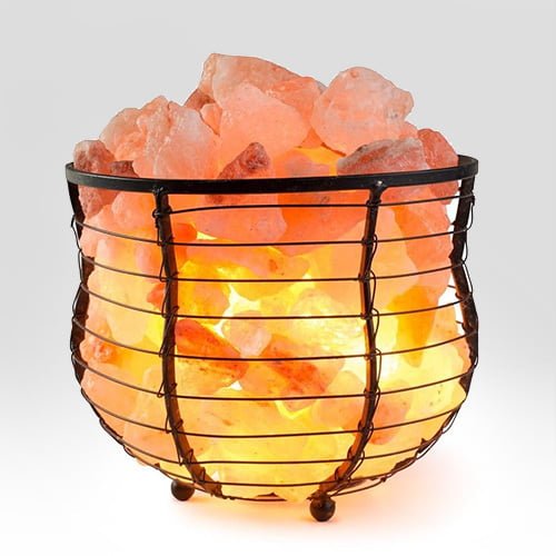 pink salt in an iron bowl